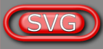 Red SVG name inside a rounded rectangle